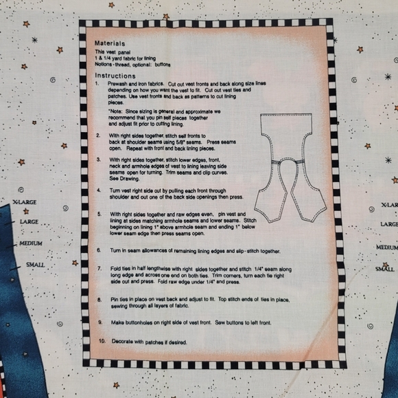 Cut & Sew Vest Fabric Panel ENTER IF YOU DARE - Picture 13 of 16